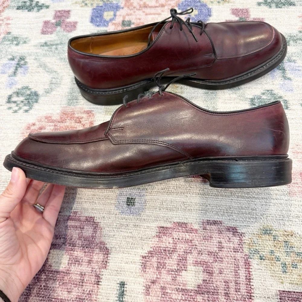 Allen Edmonds Brentwood Oxford Burgundy Shoes Size 12D Business Formal Preppy